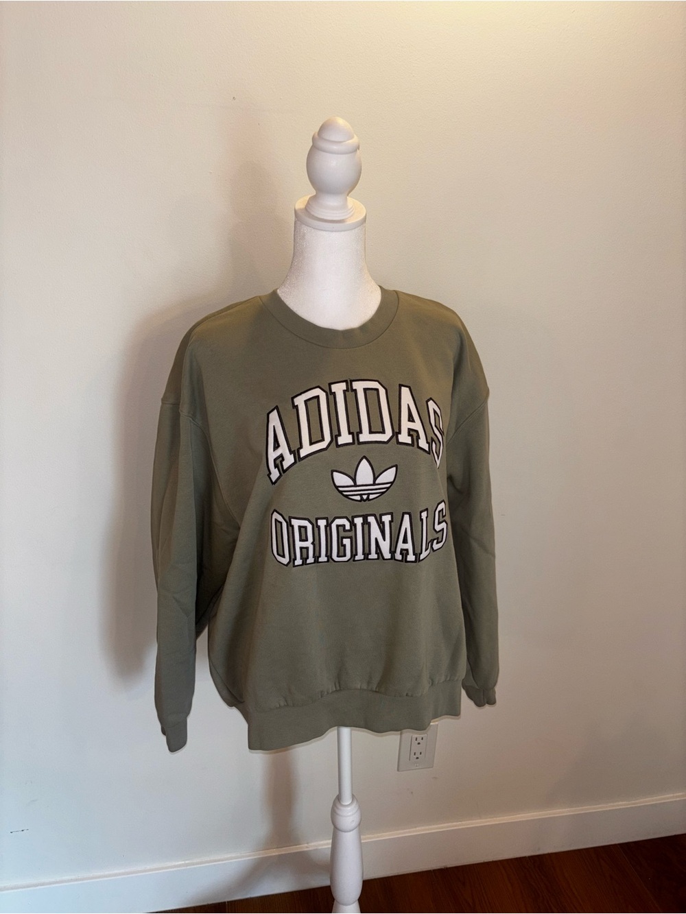 adidas Originals Olive Green Crewneck Sweatshirt with Logo